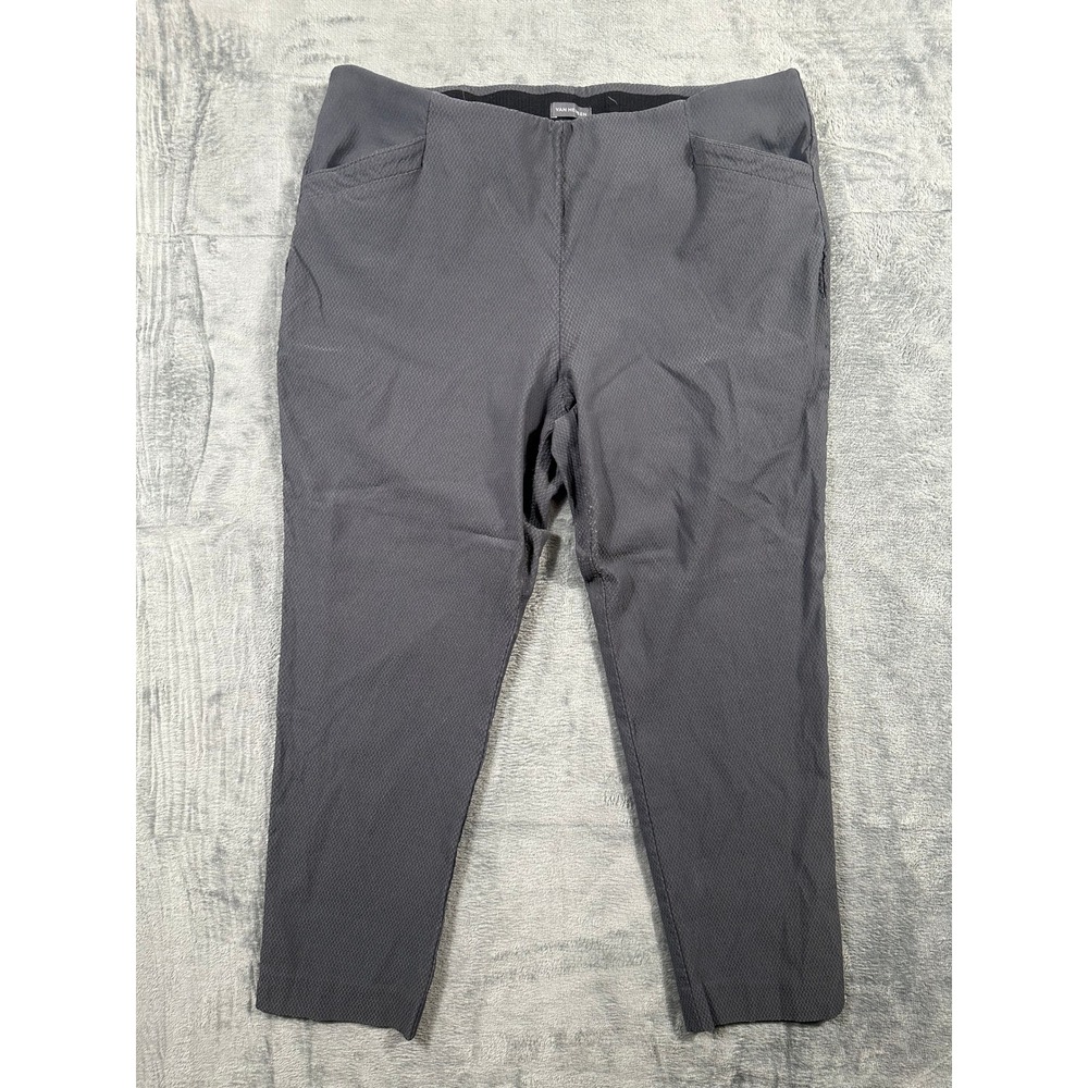 Van Heusen Womens Gray Stretch Pull On Dress Pants 9Regular Textured